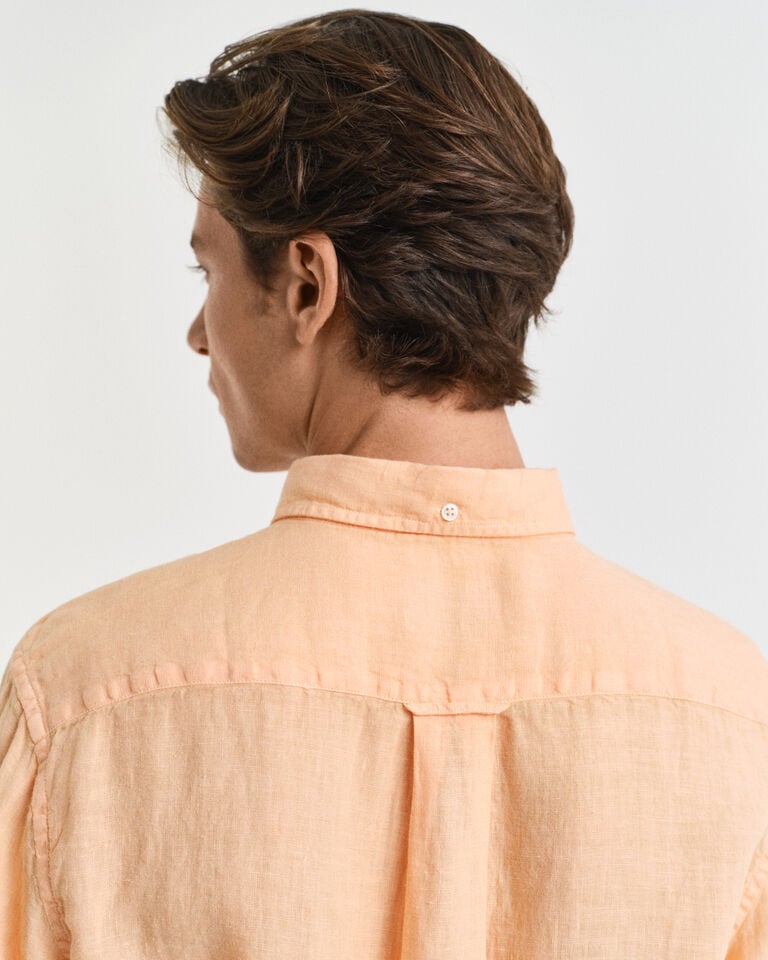 Gant Camisa Regular Fit De Lino Teñido En Prenda