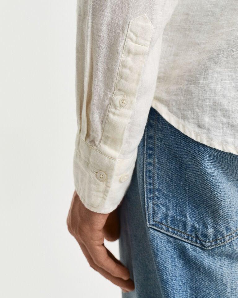 Gant Camisa Regular Fit De Lino Teñido En Prenda