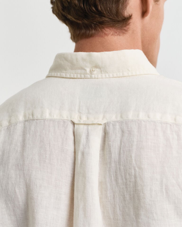 Gant Camisa Regular Fit De Lino Teñido En Prenda