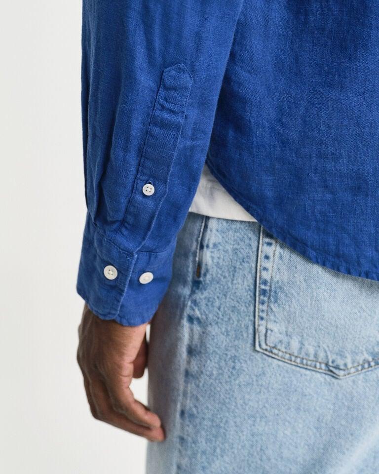 Gant Camisa Regular Fit De Lino Teñido En Prenda