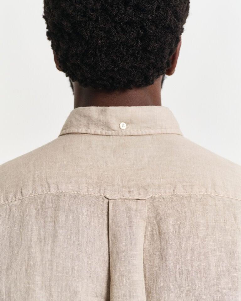 Gant Camisa Regular Fit De Lino Teñido En Prenda