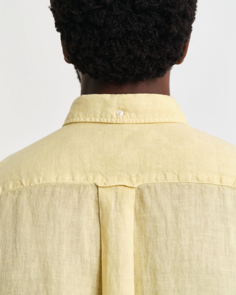 Gant Camisa Regular Fit De Lino Teñido En Prenda