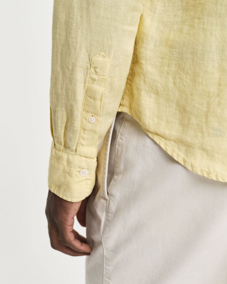 Gant Camisa Regular Fit De Lino Teñido En Prenda