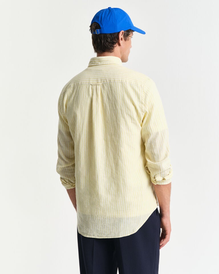 Gant Camisa Regular Fit De Lino Y Algodón A Rayas