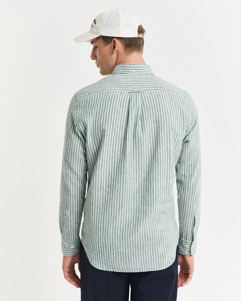 Gant Camisa Regular Fit De Lino Y Algodón A Rayas