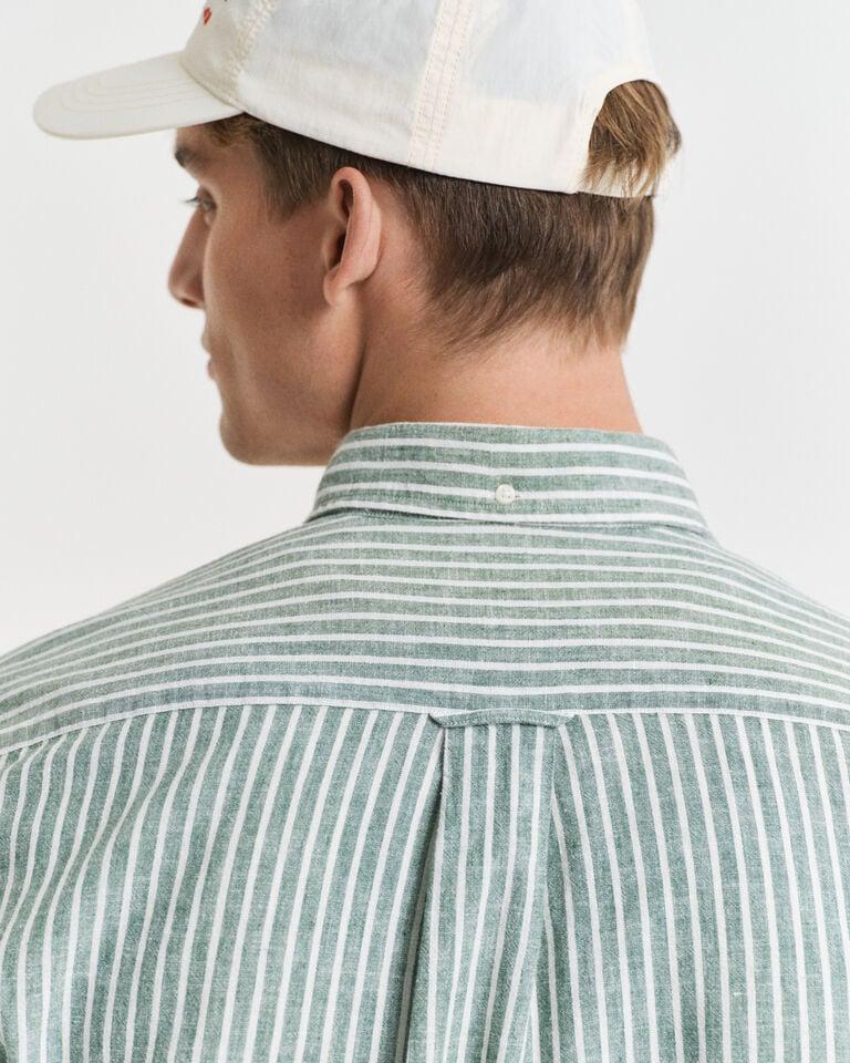 Gant Camisa Regular Fit De Lino Y Algodón A Rayas