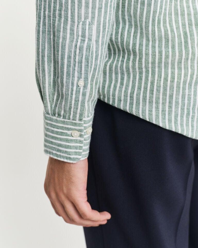 Gant Camisa Regular Fit De Lino Y Algodón A Rayas