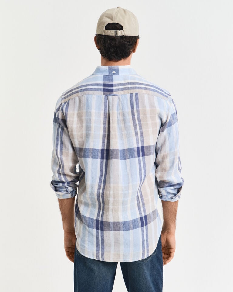 Gant Camisa Regular Fit De Lino Y Madrás
