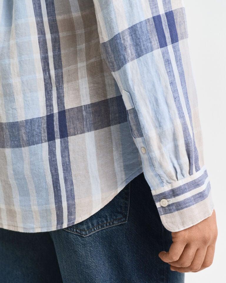 Gant Camisa Regular Fit De Lino Y Madrás