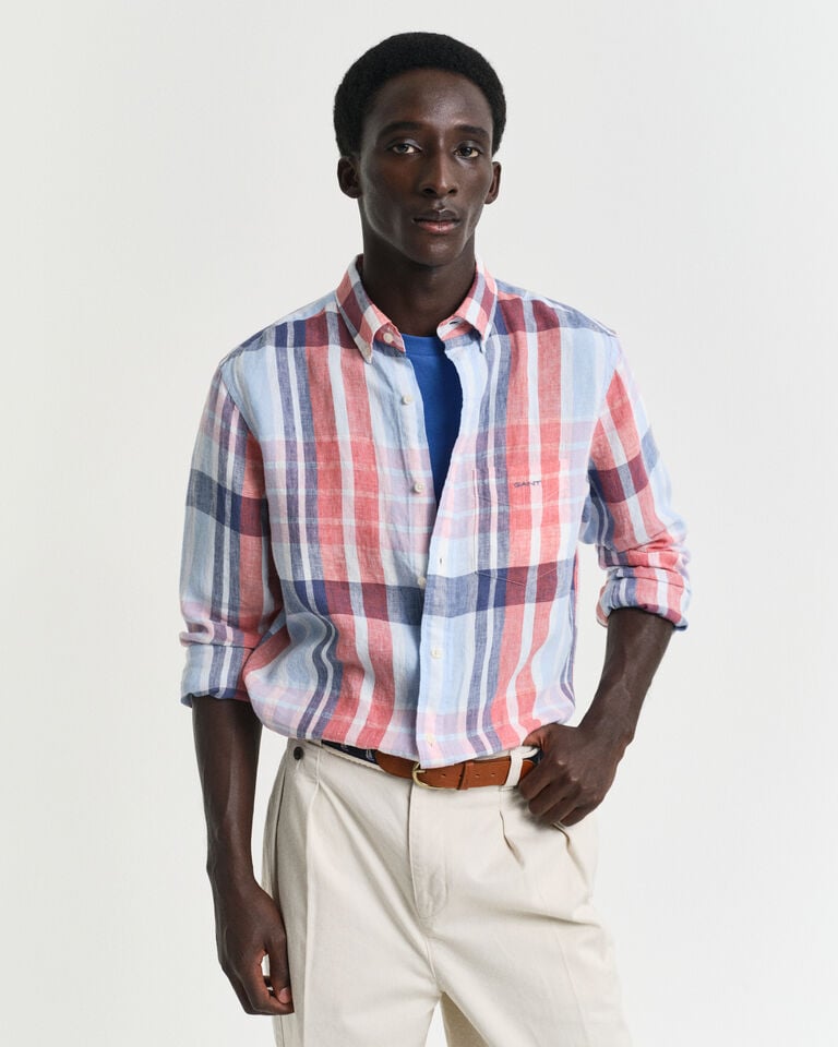Gant Camisa Regular Fit de lino y madrás