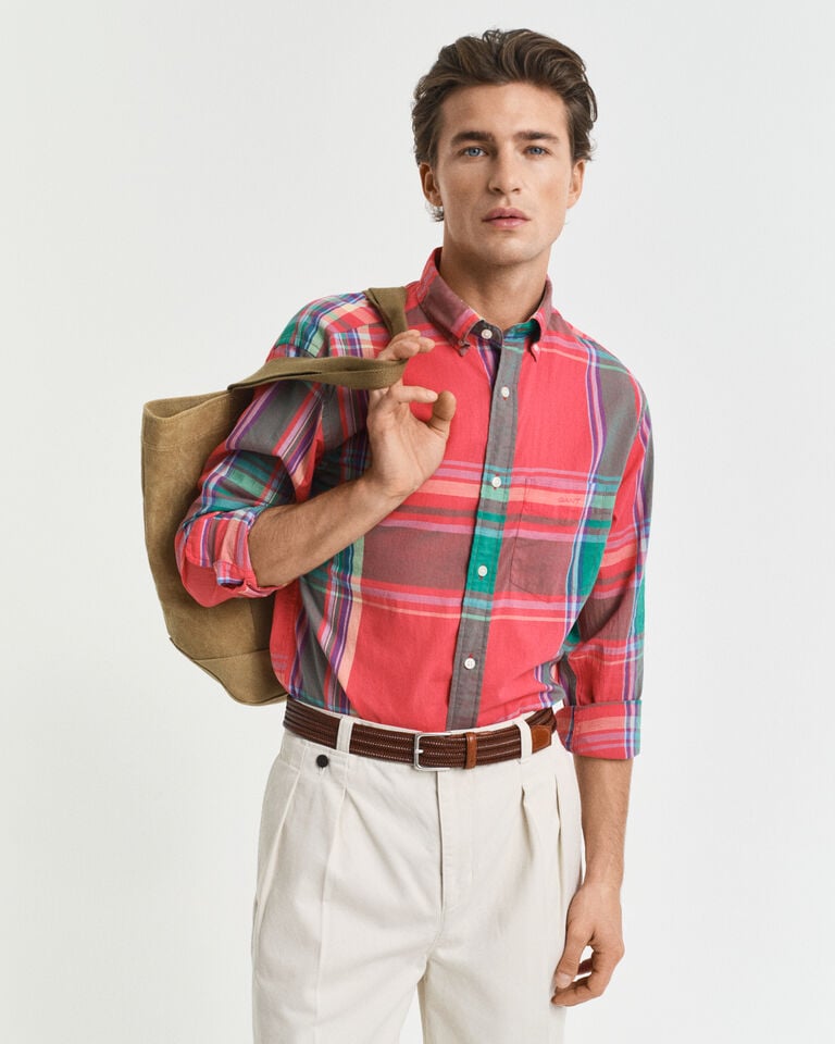 Gant Camisa Regular Fit De Madrás Indio