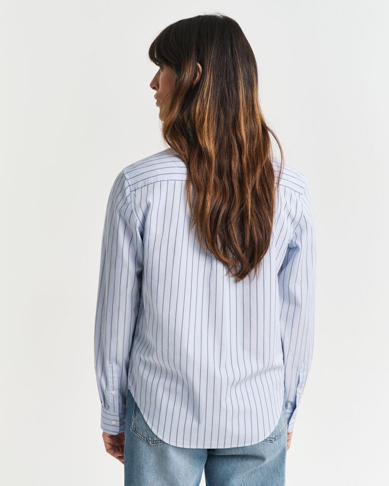 Gant Camisa Regular Fit De Popelina A Rayas Finas