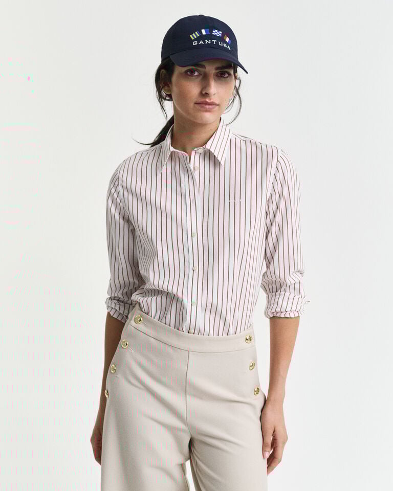 Gant Camisa Regular Fit de popelina a rayas finas