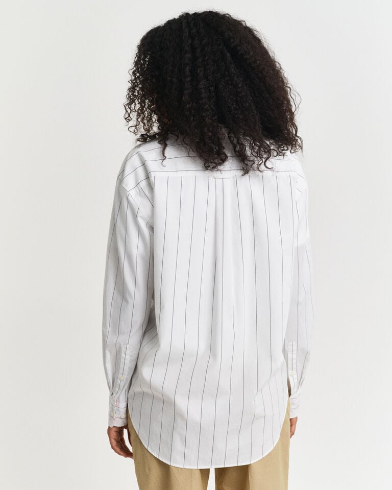 Gant Camisa Relaxed Fit A Rayas En Contraste