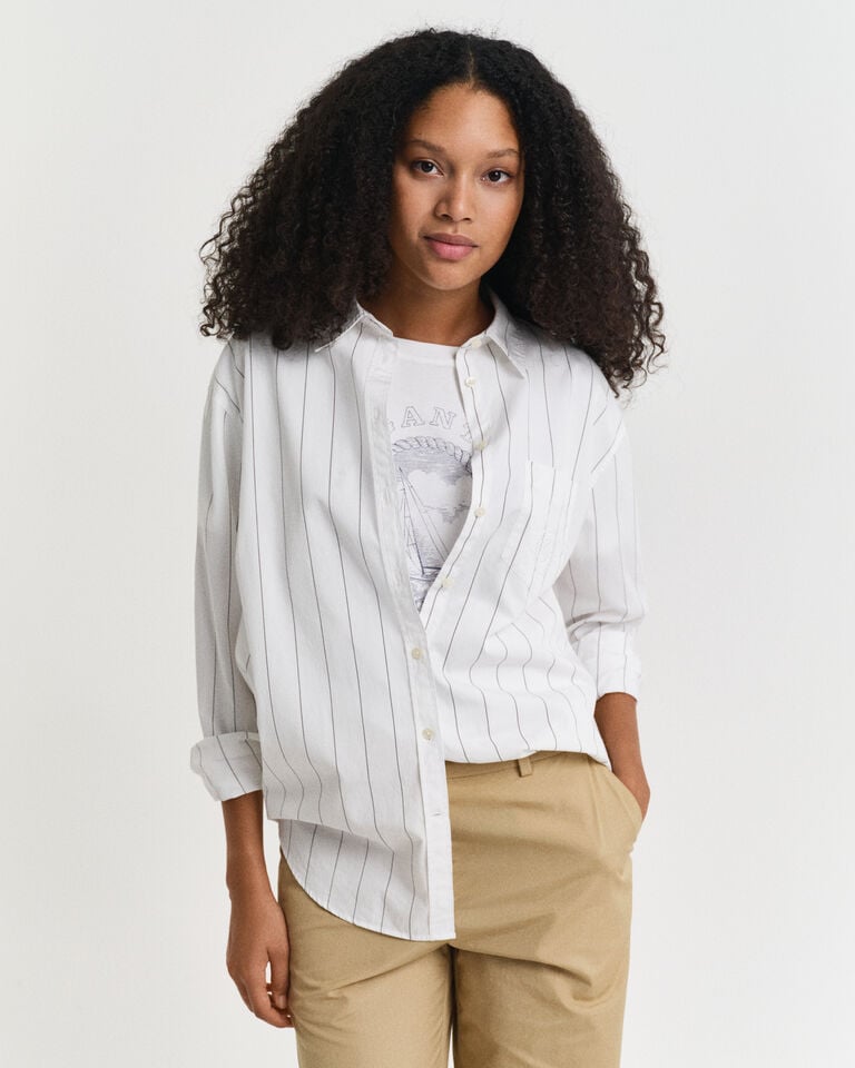 Gant Camisa Relaxed Fit a rayas en contraste