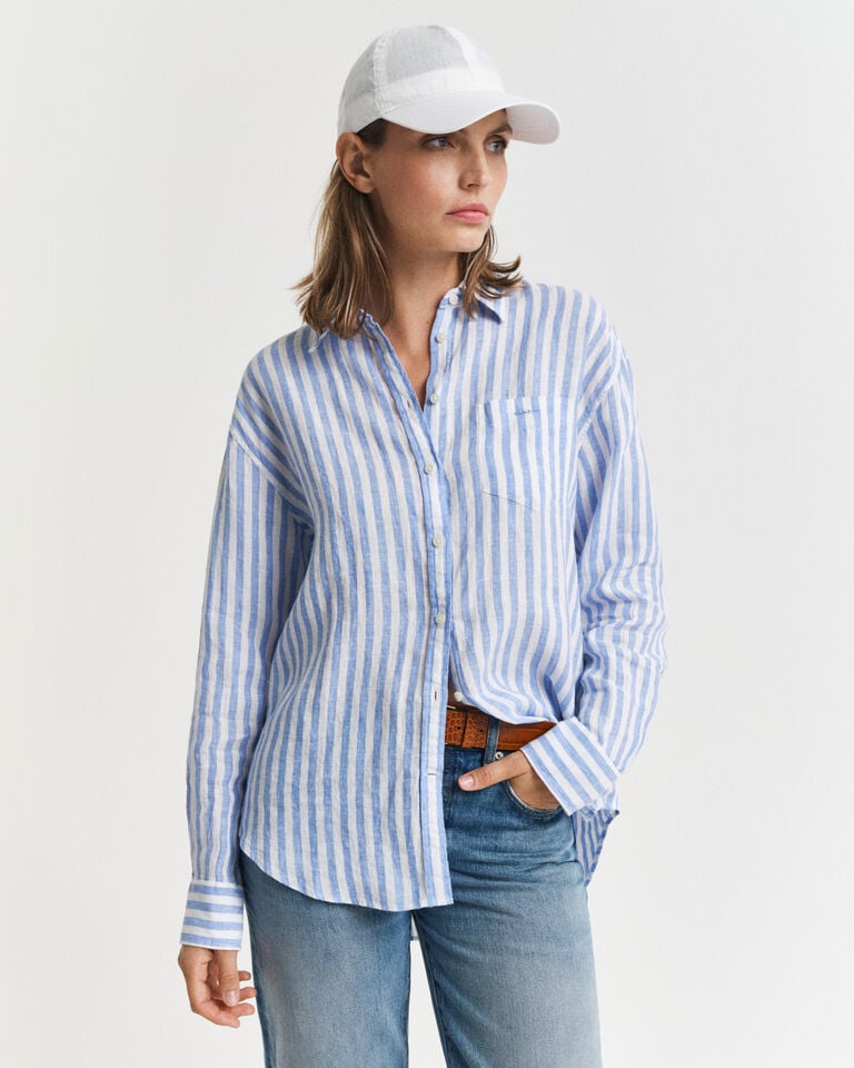 Gant Camisa Relaxed Fit de lino a rayas
