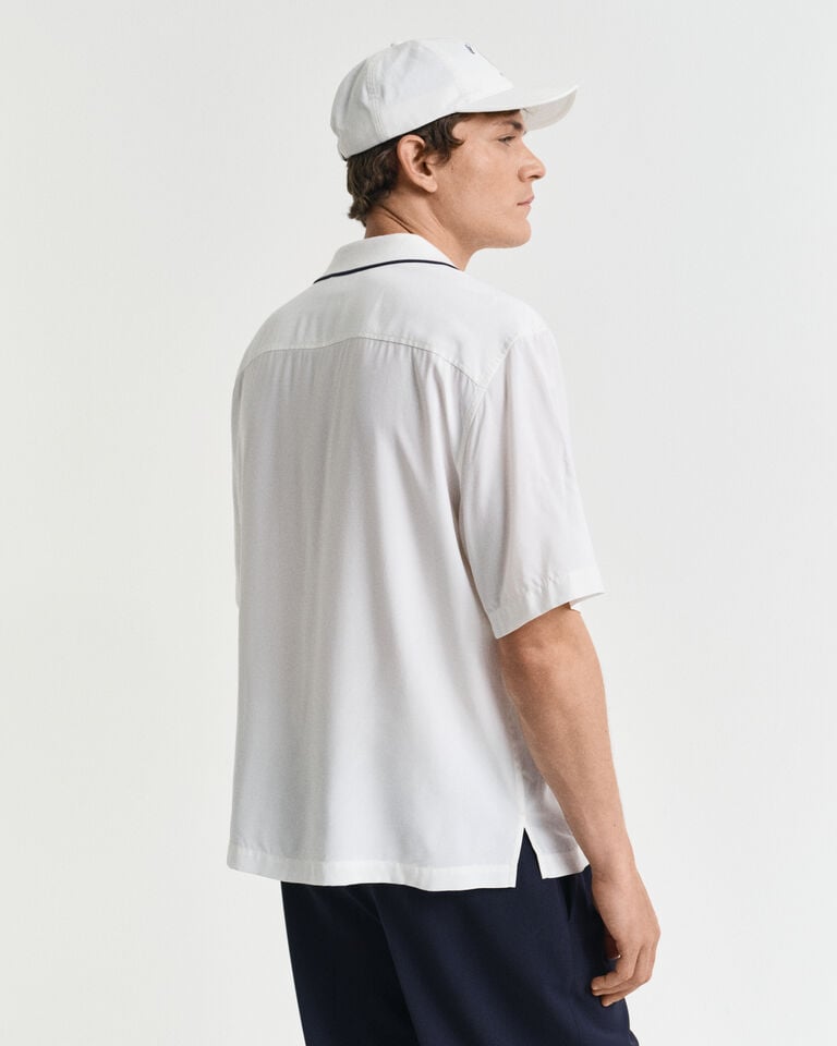 Gant Camisa Relaxed Fit De Manga Corta De Viscosa