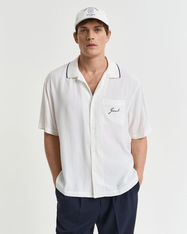 Gant Camisa Relaxed Fit de manga corta de viscosa