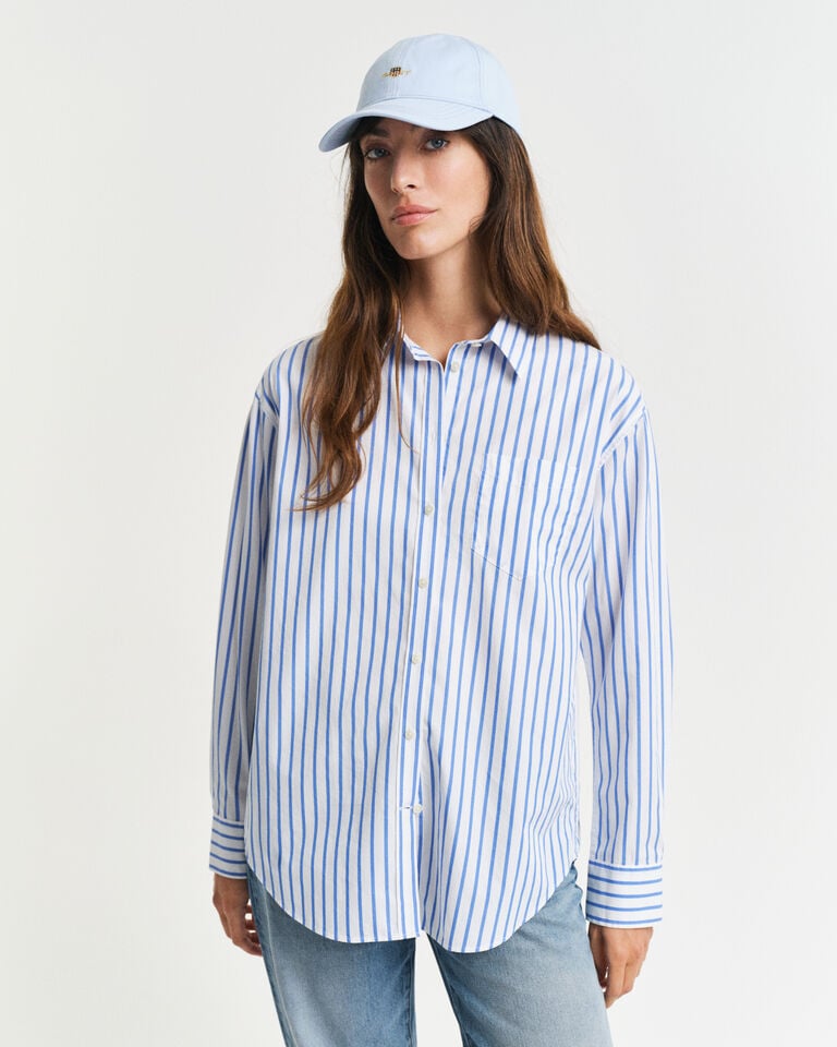 Gant Camisa Relaxed Fit de popelina a rayas