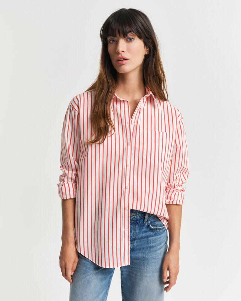 Gant Camisa Relaxed Fit de popelina a rayas