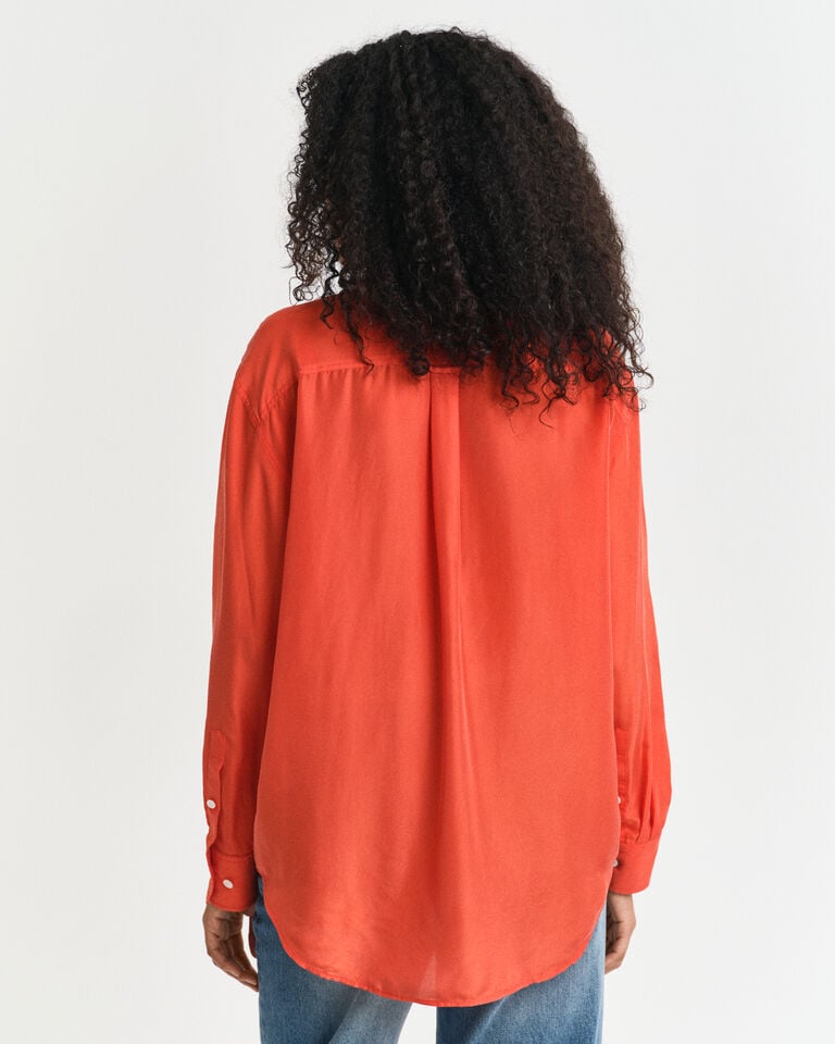 Gant Camisa Relaxed Fit De Seda Habotai