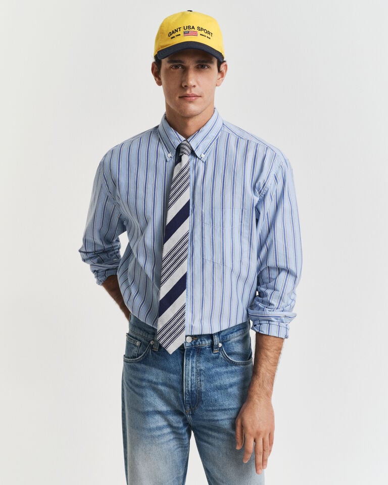 Gant Camisa Relaxed Fit Heritage Poplin a rayas
