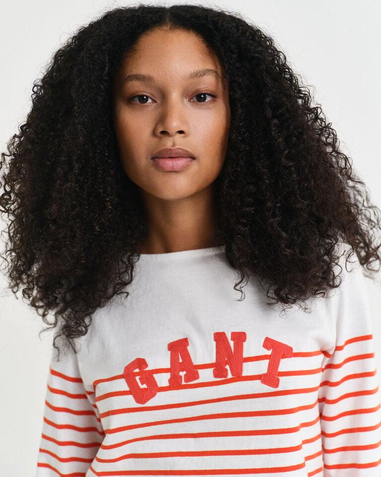 Gant Camiseta A Rayas Bretonas Con Cuello De Barco