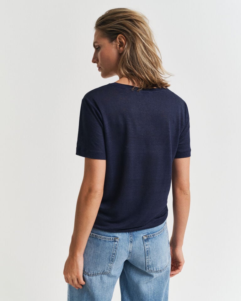 Gant Camiseta De Cuello De Pico De Lino