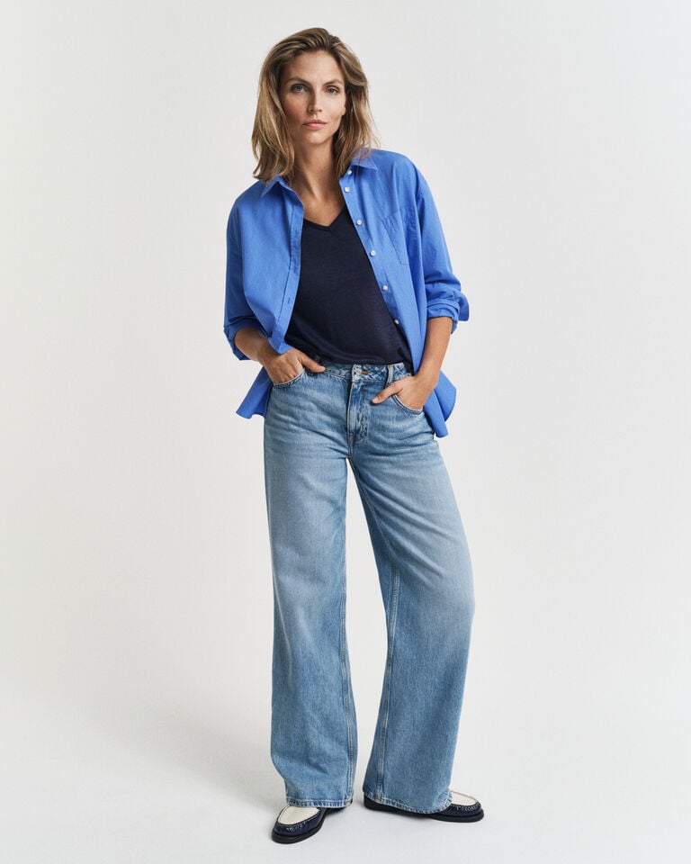 Gant Camiseta De Cuello De Pico De Lino