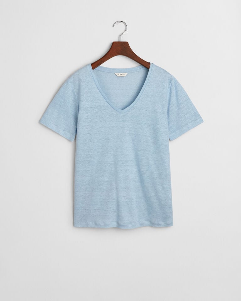 Gant Camiseta de cuello de pico de lino