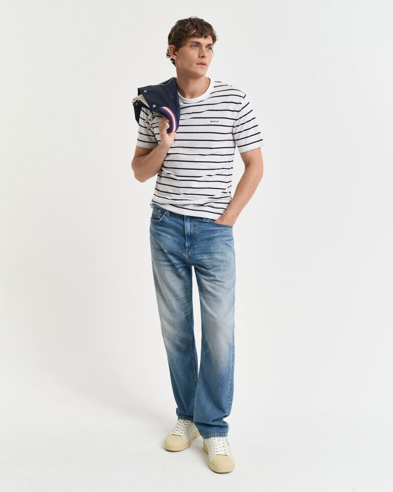 Gant Camiseta De Lino Y Algodón A Rayas