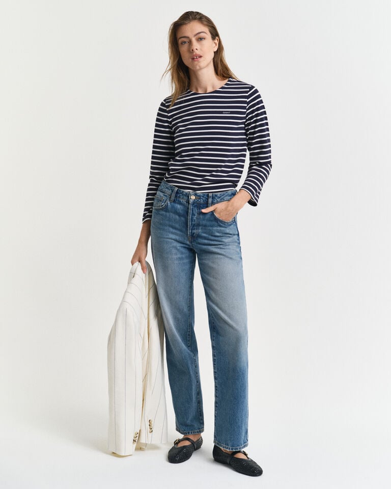 Gant Camiseta De Manga 3/4 A Rayas Bretonas