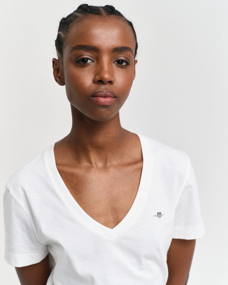 Gant Camiseta Shield Con Cuello De Pico