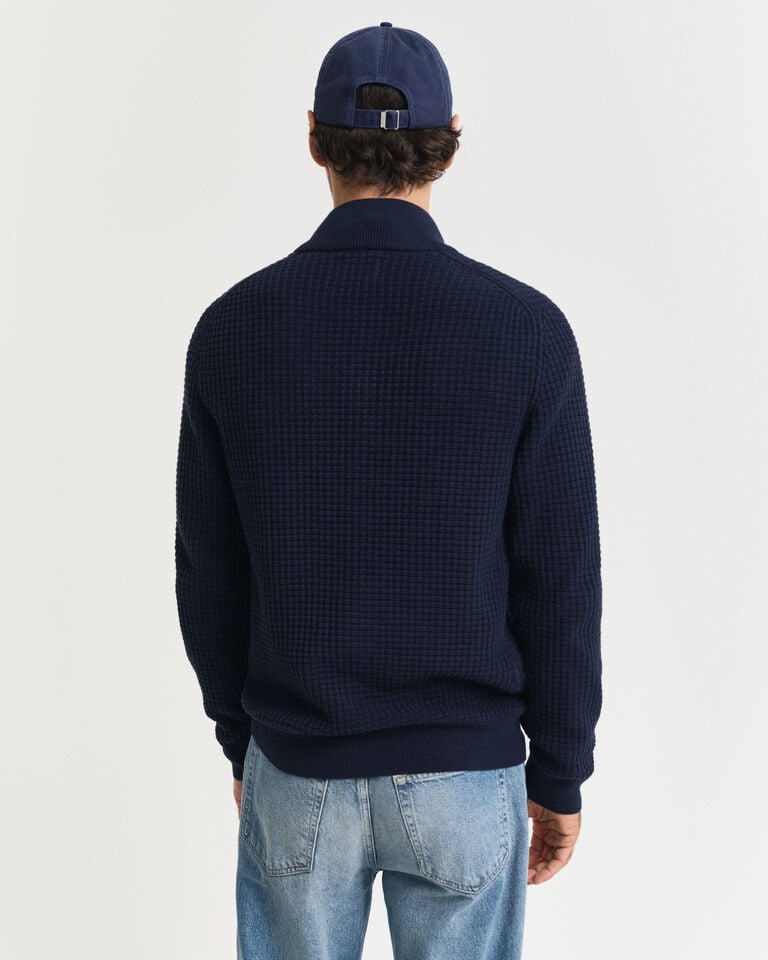 Gant Cárdigan De Algodón Con Cremallera Y Textura