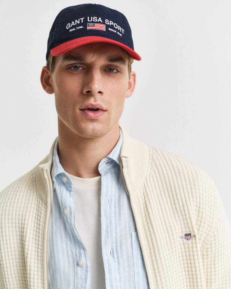 Gant Cárdigan De Algodón Con Cremallera Y Textura