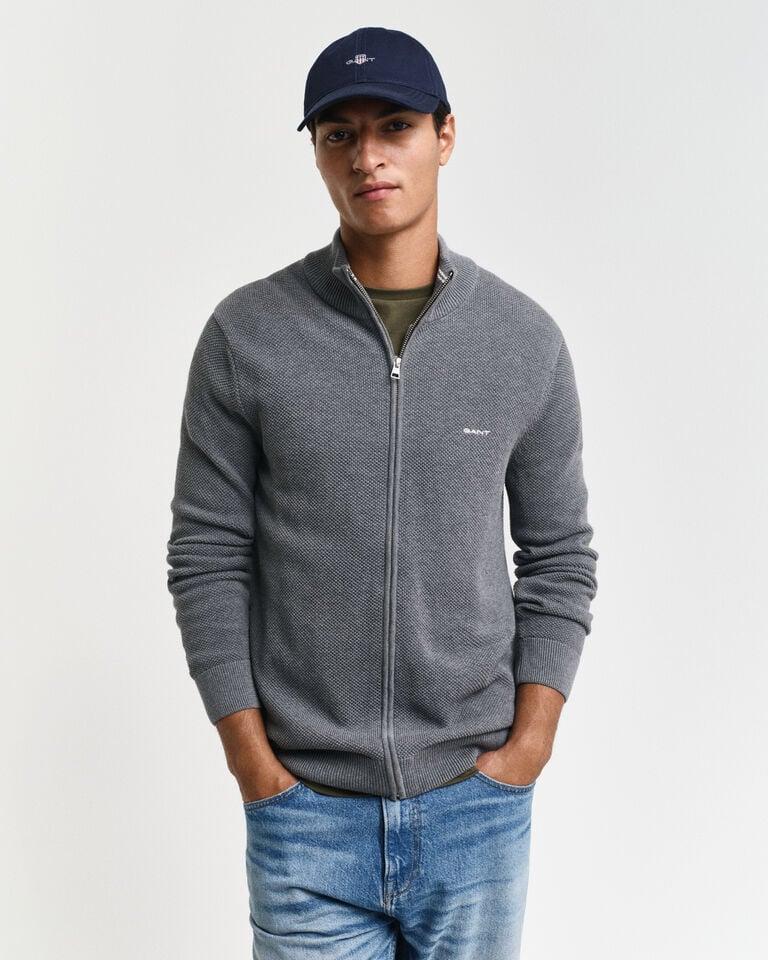 Gant Cárdigan en piqué de algodón con cremallera