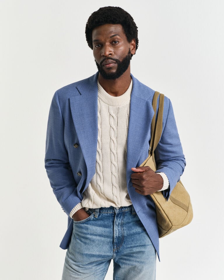 Gant Chaqueta de traje Regular Fit de lana mouliné