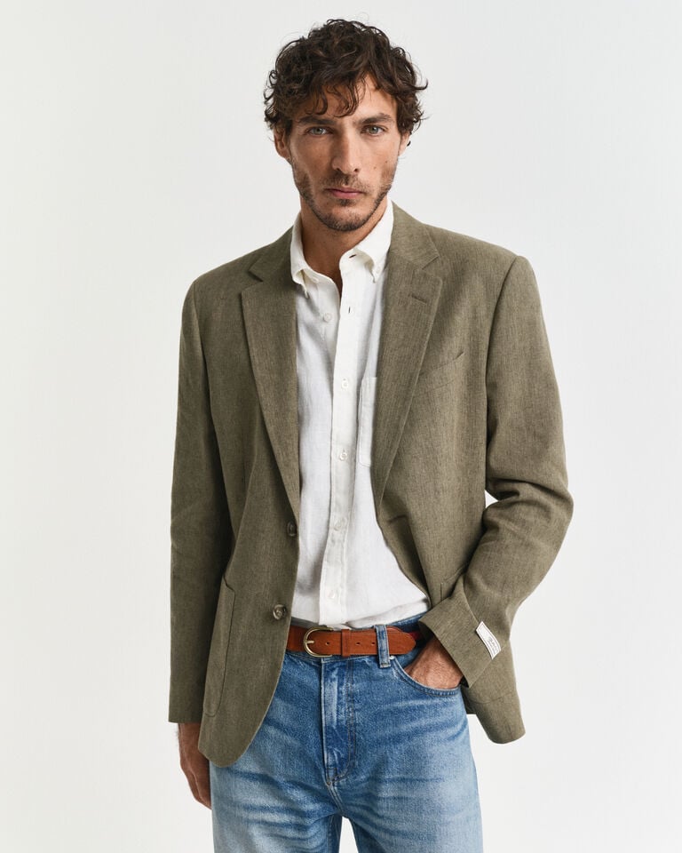 Gant Chaqueta de traje Slim Fit de algodón y lino
