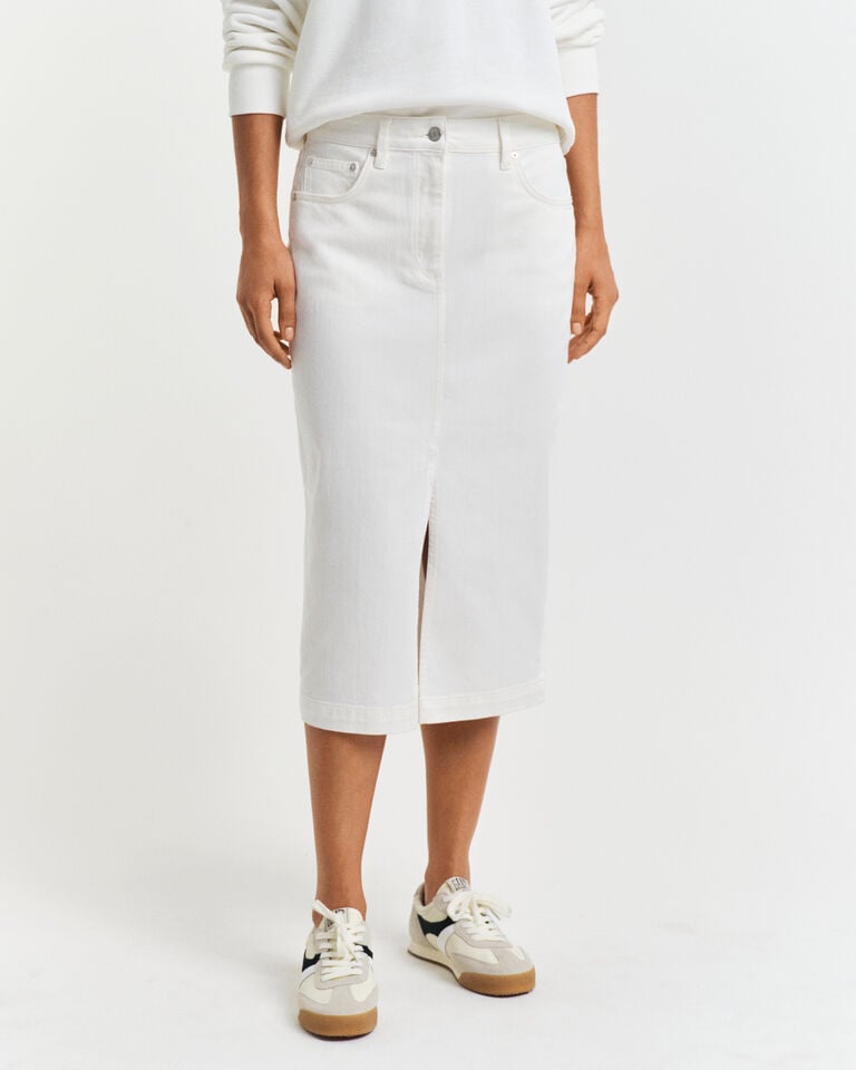 Gant Falda Vaquera Midi Blanca