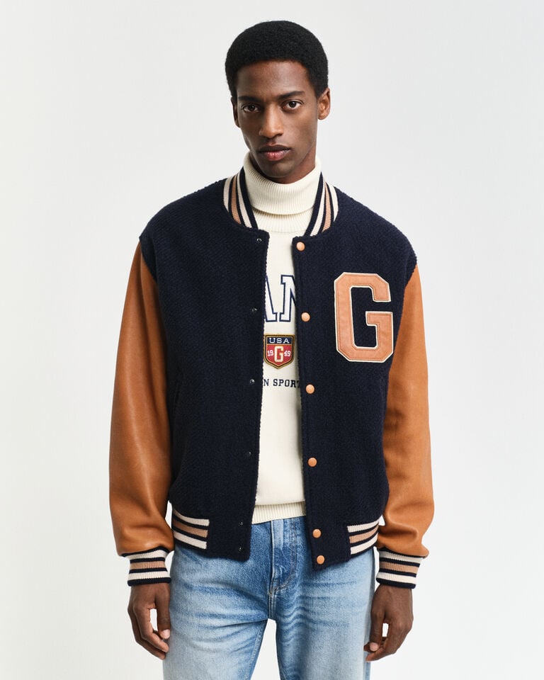 Gant GANT Varsity Jacket de mezcla de piel y lana