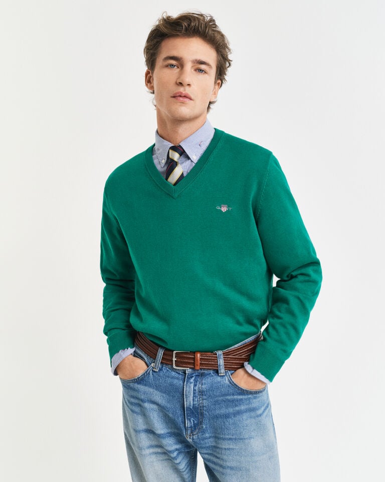 Gant Jersey clásico de algodón con cuello de pico