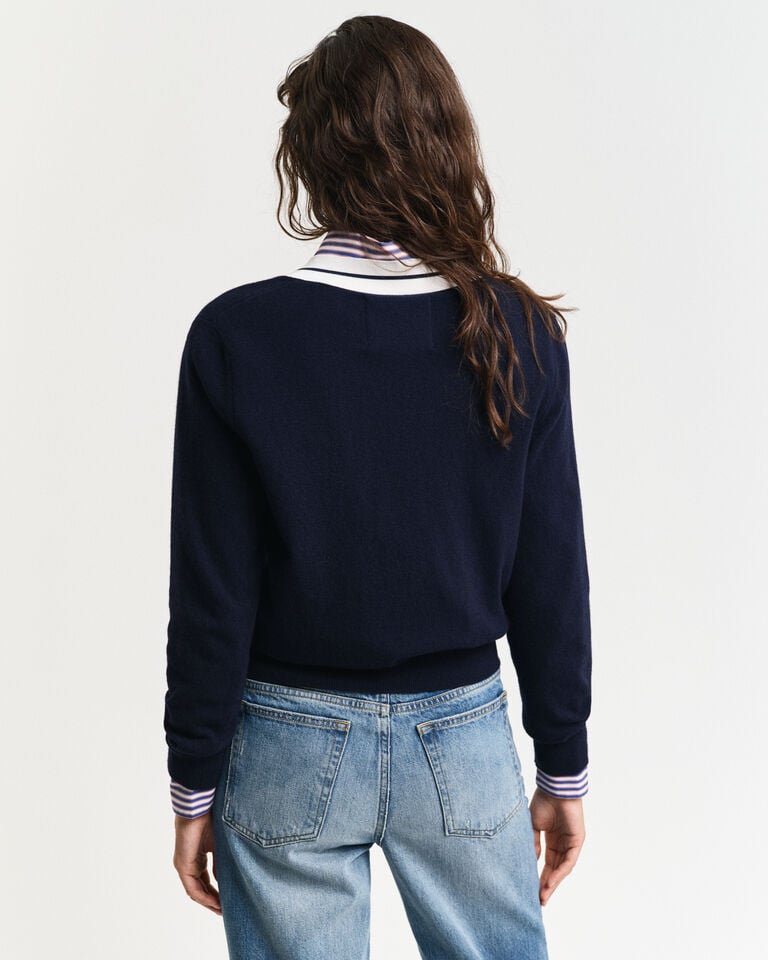 Gant Jersey Con Cuello De Pico En Contraste