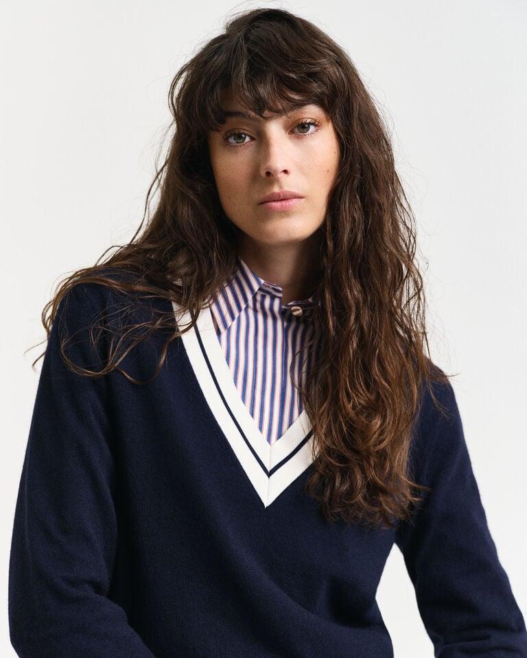 Gant Jersey Con Cuello De Pico En Contraste