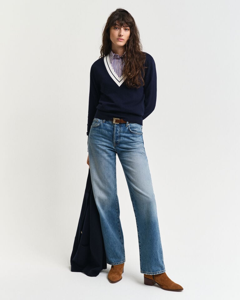 Gant Jersey Con Cuello De Pico En Contraste