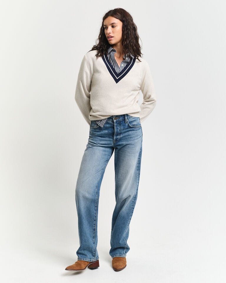 Gant Jersey Con Cuello De Pico En Contraste