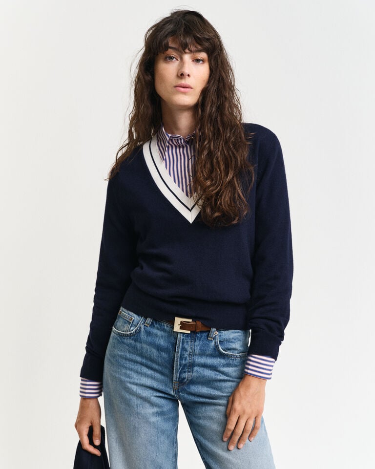 Gant Jersey Con Cuello De Pico En Contraste