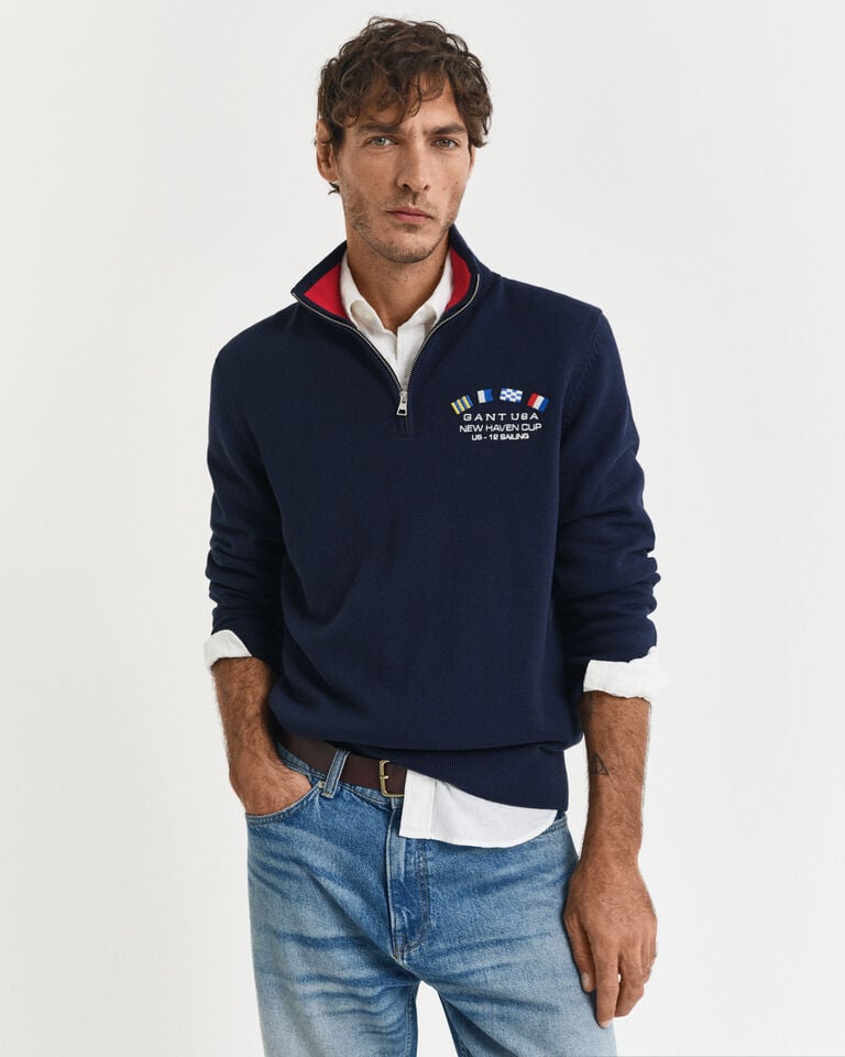 Gant Jersey con media cremallera Nautical Flags