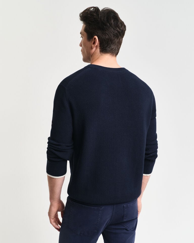 Gant Jersey De Cuello Redondo De Algodón Acanalado