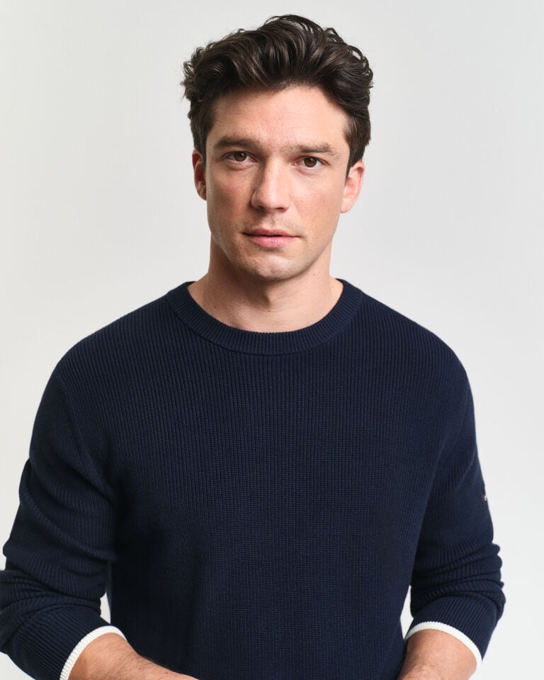 Gant Jersey De Cuello Redondo De Algodón Acanalado