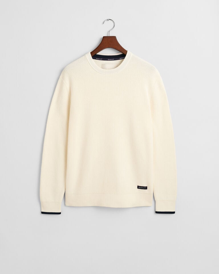 Gant Jersey de cuello redondo de algodón acanalado